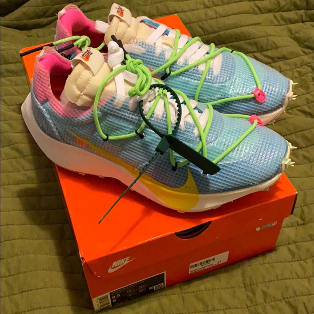 Off White x Nike textured double lace-up sneakers